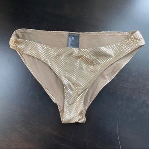 New Gold Metallic Swim Bottoms Size 8 H&M